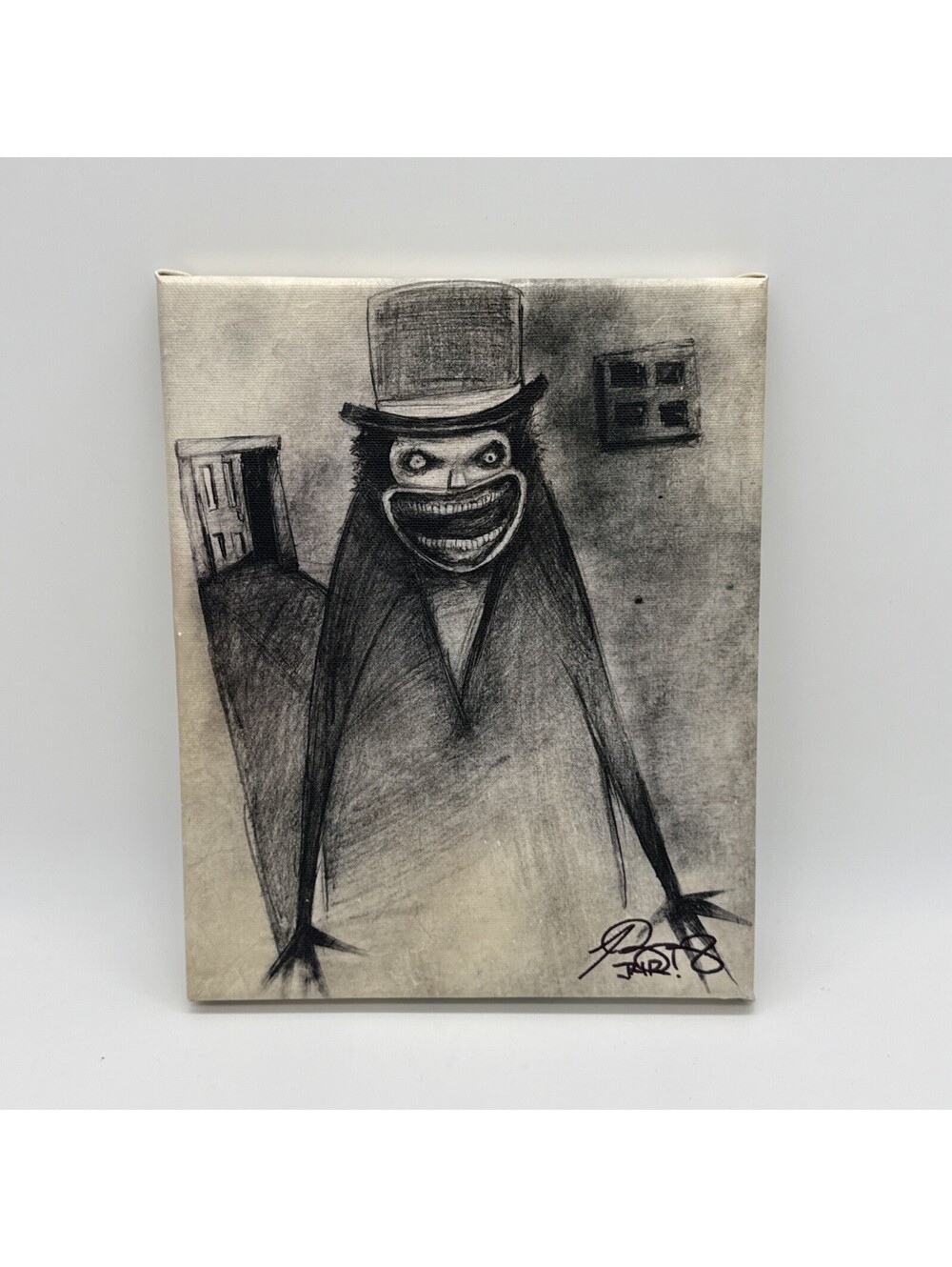 The Babadook Horror Movie Art Canvas Print Signed Charcoal Style Top Hat Mon